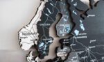 Gray Detailed Wooden World Map – Extra Large Monochrome 3D Wall Art - Image 2
