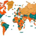 Exotic Wooden World Map – Handmade 3D Wall Art with Mahogany & Emerald