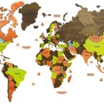Lycian Wooden World Map – Handmade 3D Wall Art
