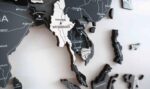 Gray Detailed Wooden World Map – Extra Large Monochrome 3D Wall Art - Image 5