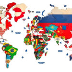 Flag Map of the World – Handmade Wooden World Map with Country Flags