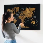 Walnut Atlas – Framed 3D Wooden World Map Wall Art - Image 4