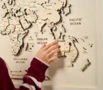 Natural Atlas – Framed 3D Wooden World Map Wall Art - Image 2