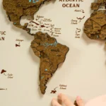 Walnut Atlas – Framed 3D Wooden World Map Wall Art - Image 6