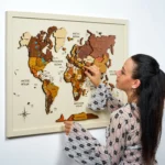 Classic Atlas – Framed 3D Wooden World Map Wall Art